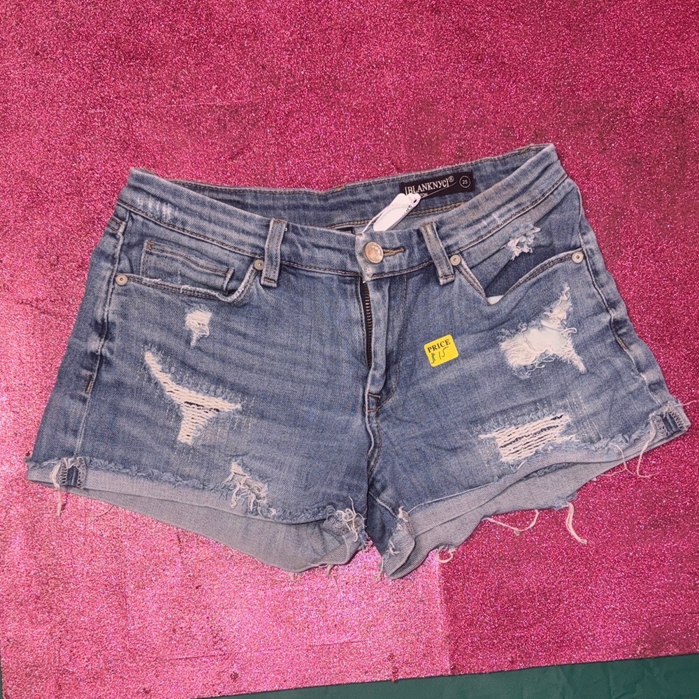 Almost Famous Blue Distressed Jean Shorts